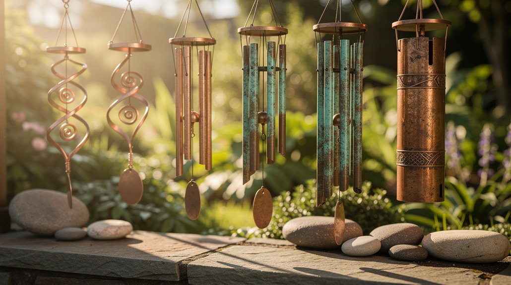copper wind chimes for garden energy