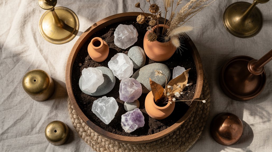 earth element altar decor for grounding