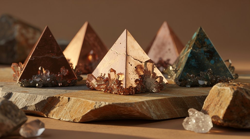 five copper pyramid grounding structures