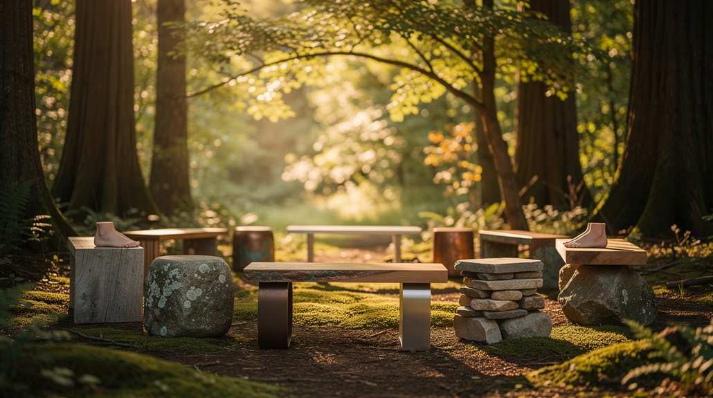 outdoor meditation benches for grounding earthing 2026